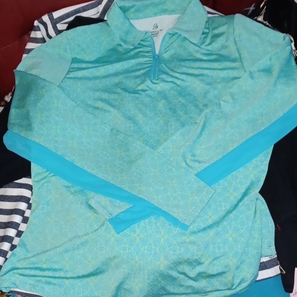 EMERALD 18 UPF Sun Protection Golf 1/4 Zip Long Sleeve